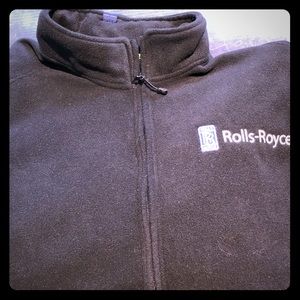 Men’s Black Rolls-Royce Logo Fleece Jacket. Large